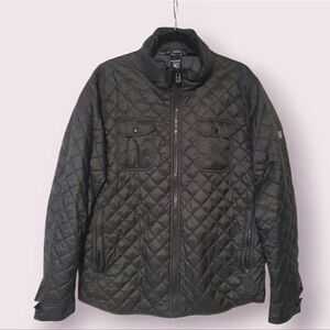 KÜHL Mens Kadence Quilted Jacket Size Large Black w/ Roll Away Hood | EUC